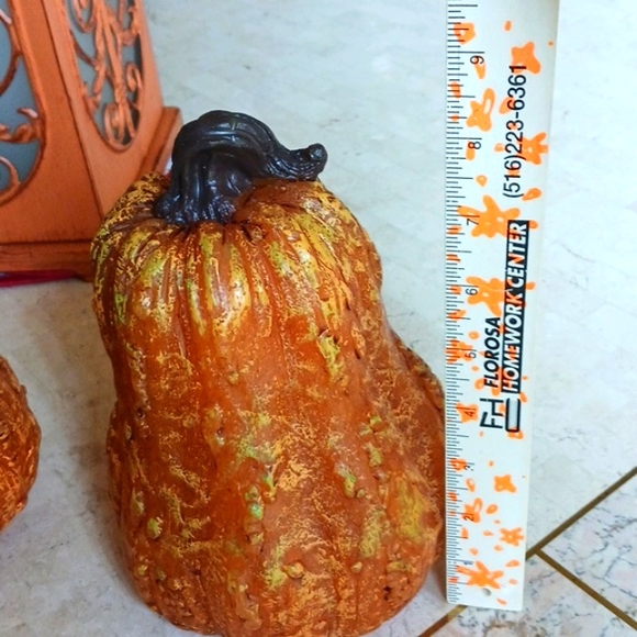 Harvest Pumpkin & Gourd set,illuminating On A Timer,/Valeri/Qvc,made Of Wax - Picture 7 of 13